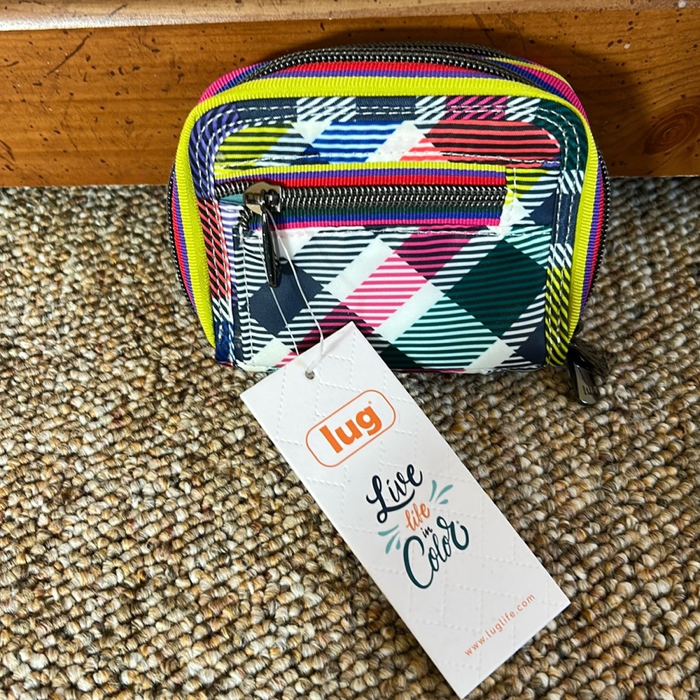 Lug Splits wallet in Playful Plaid